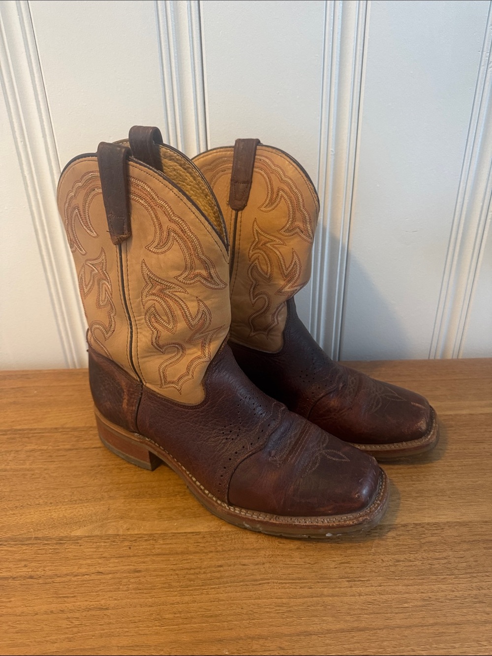 Double H Two-Tone Brown & Tan Western Cowboy Boots